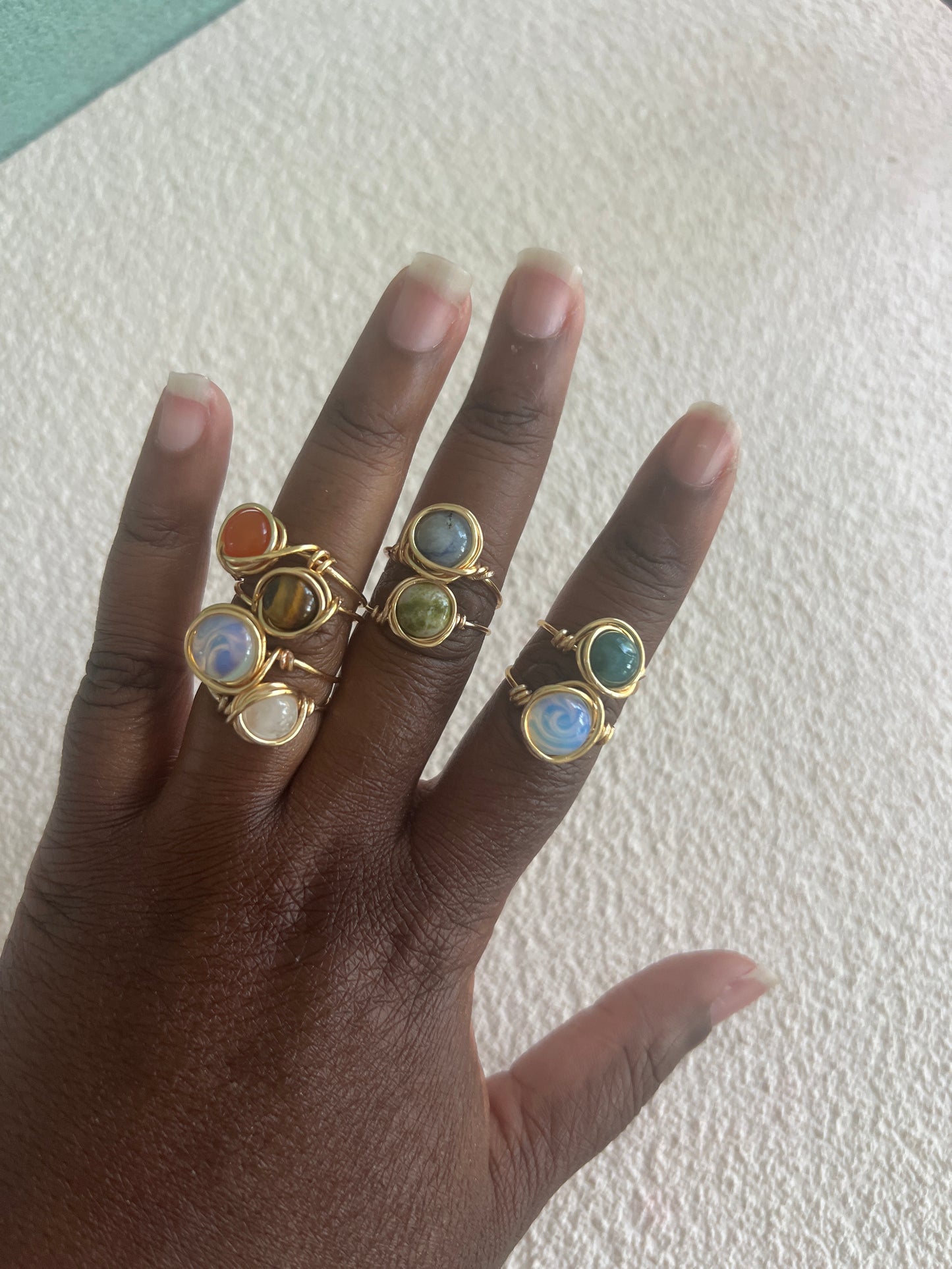 Simple Gemstone Wrap Ring
