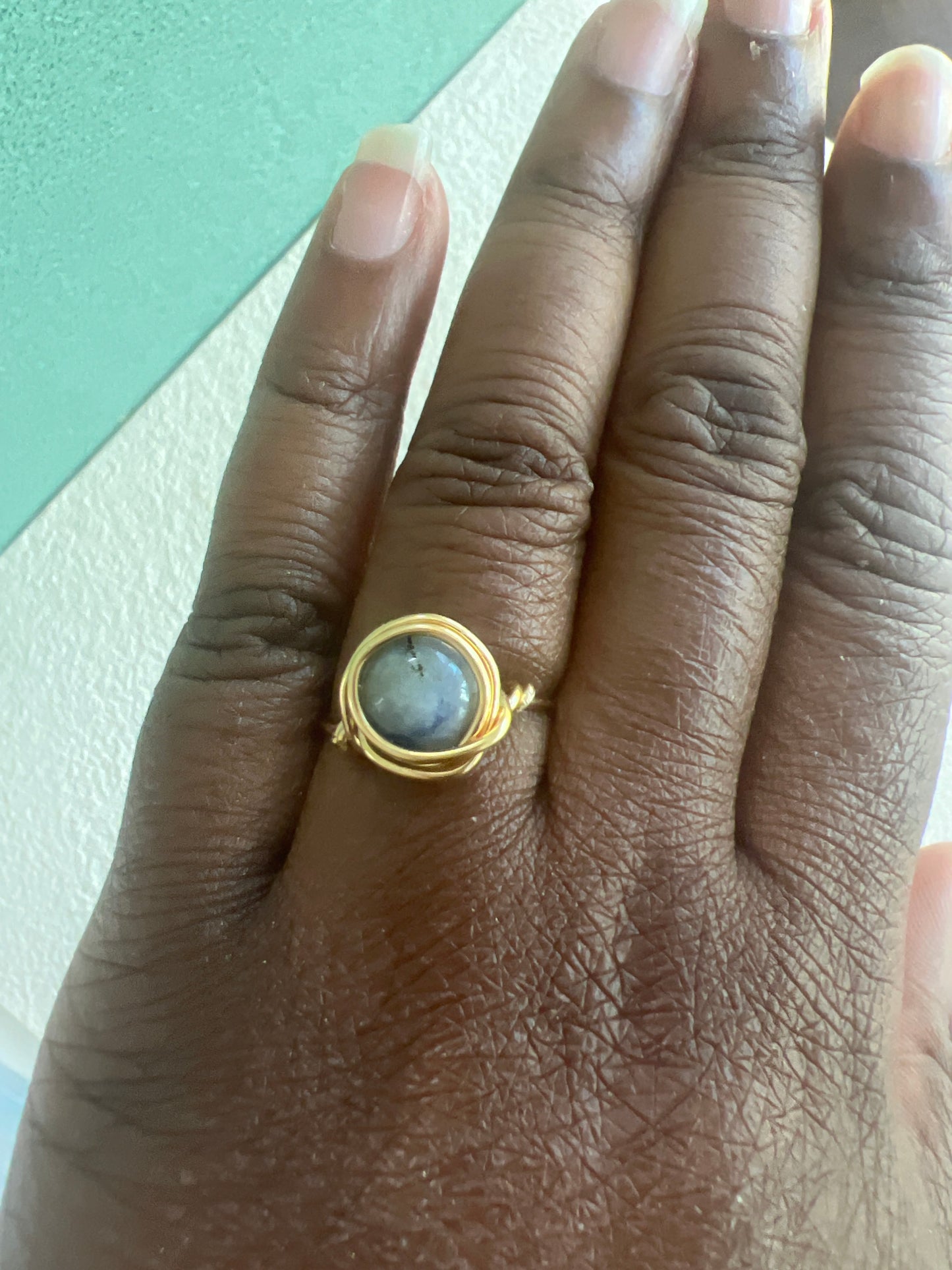 Simple Gemstone Wrap Ring