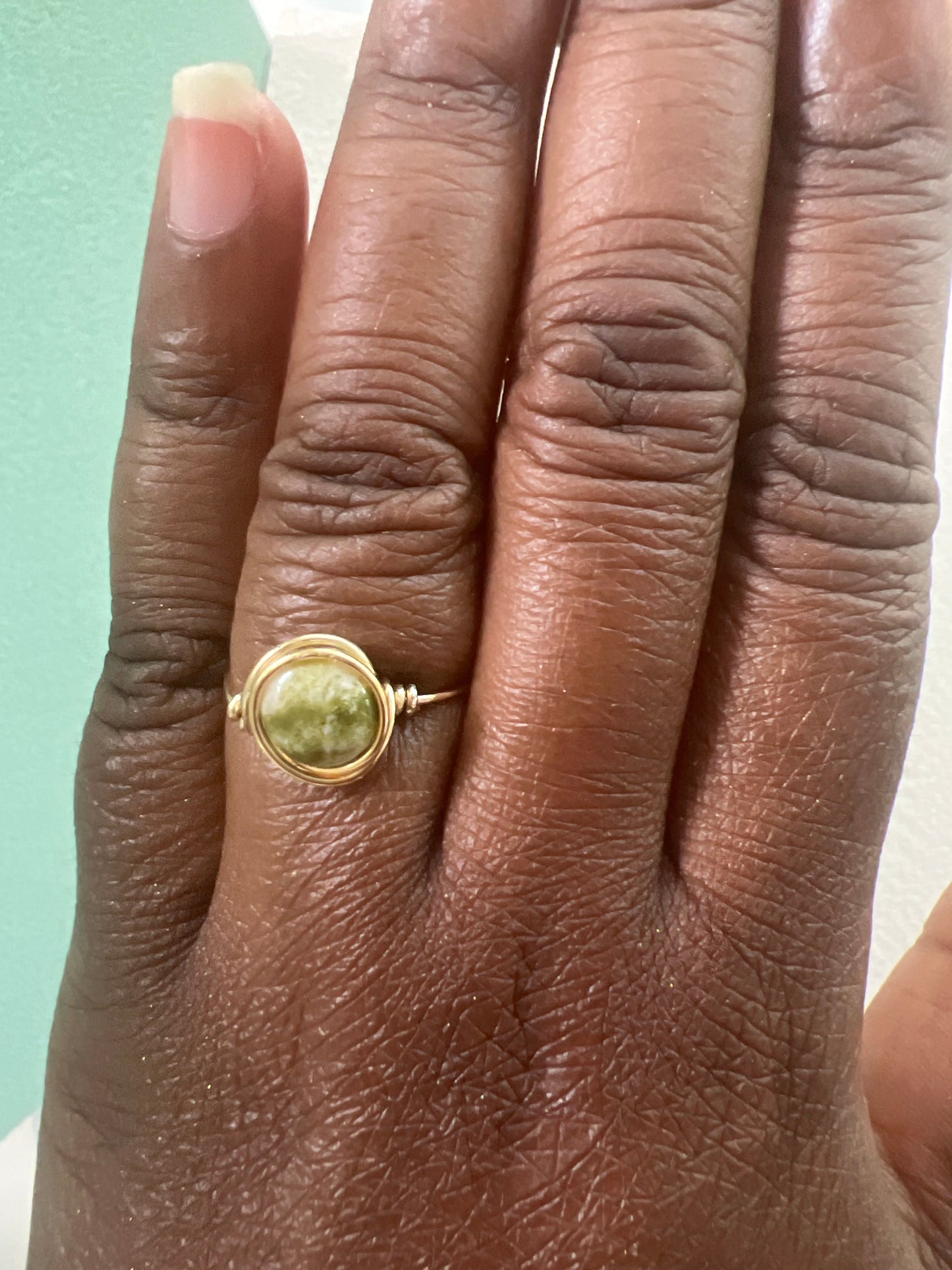 Simple Gemstone Wrap Ring