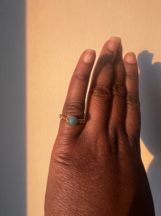 Simple Beaded Adjustable Ring