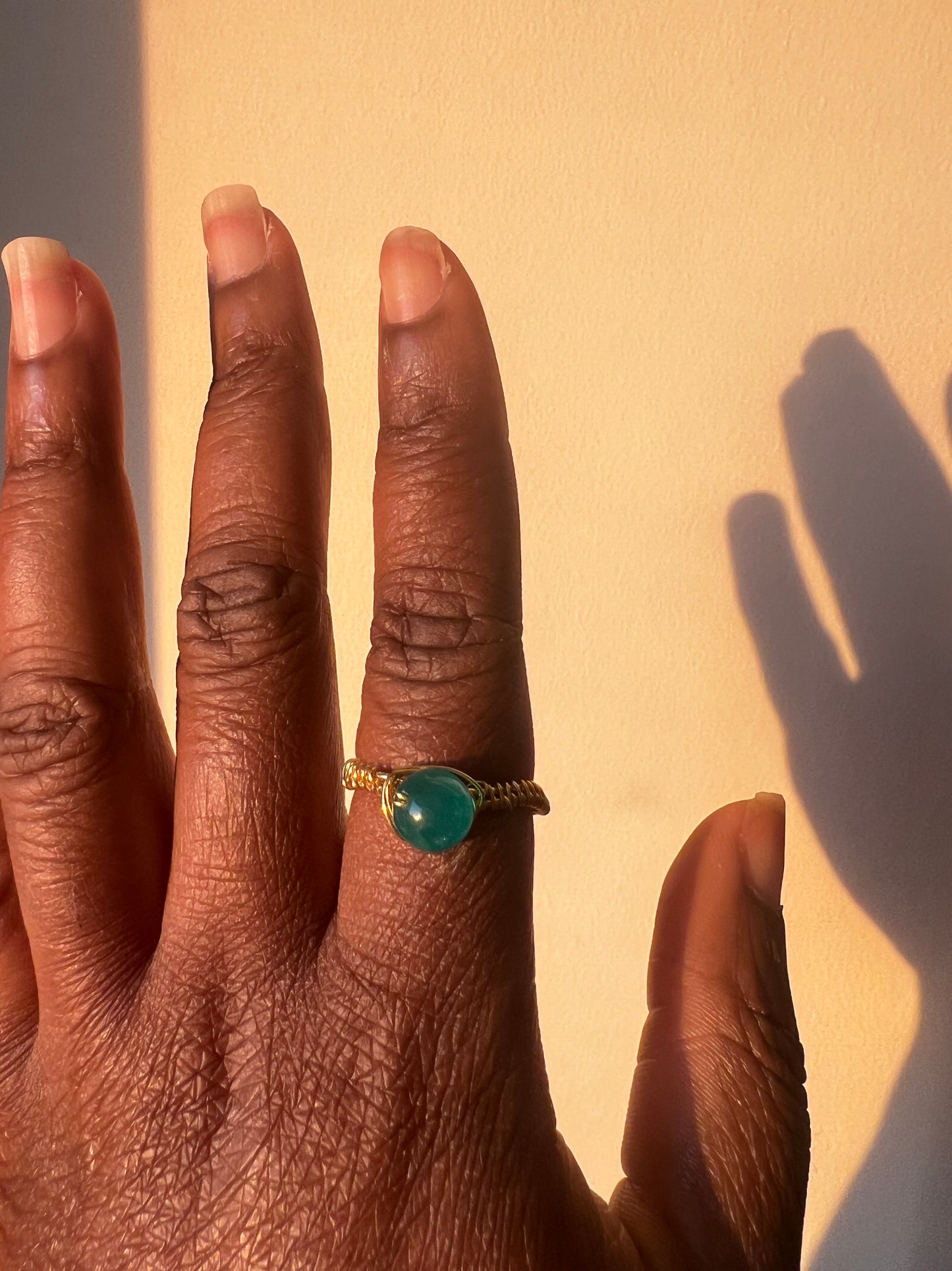 Simple Beaded Adjustable Ring