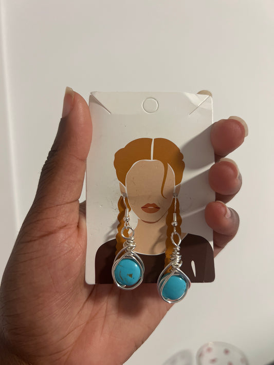 Turquoise Wrapped Earrings