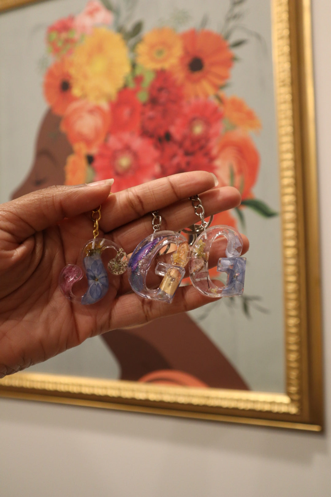 Floral Resin Keychains