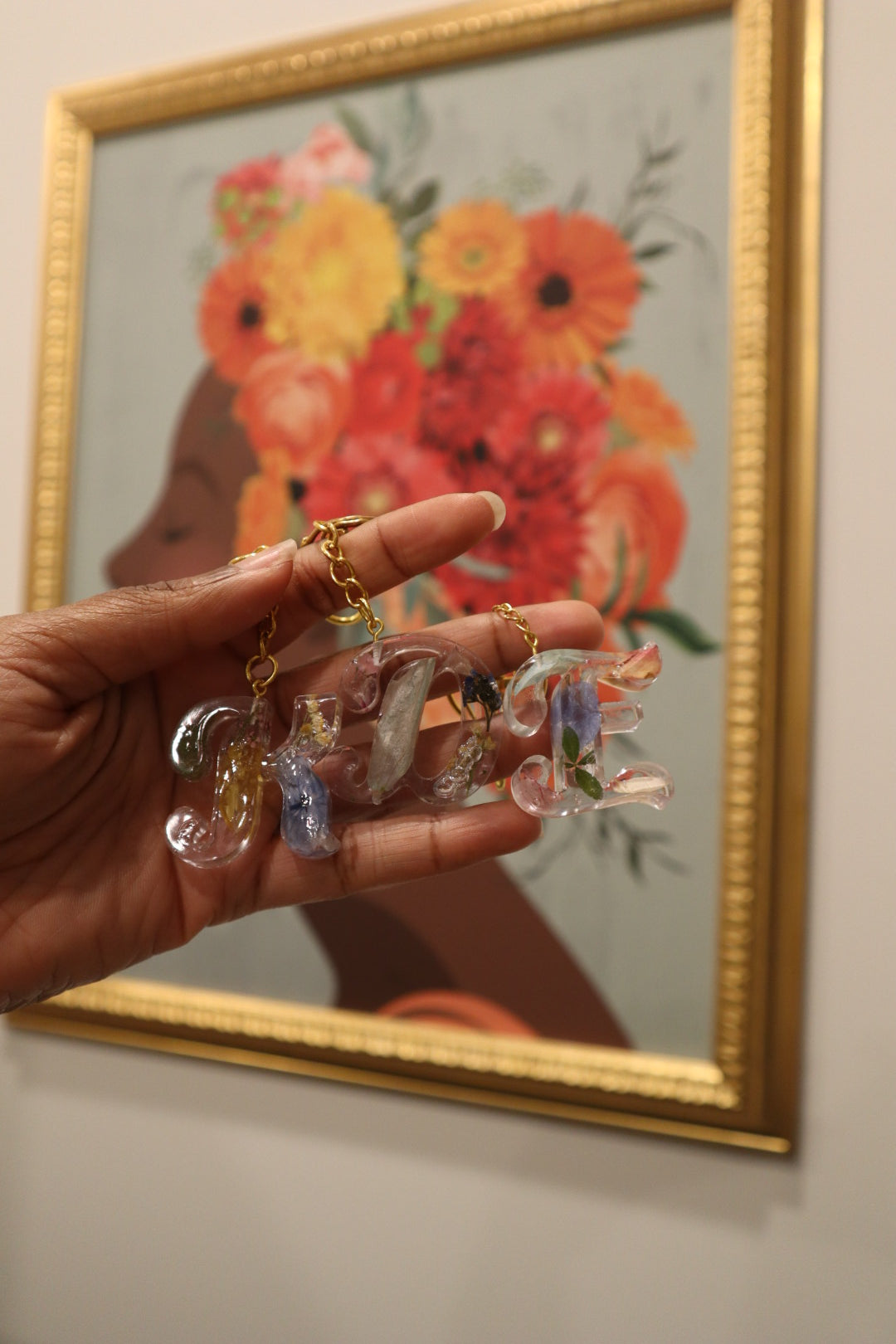 Floral Resin Keychains
