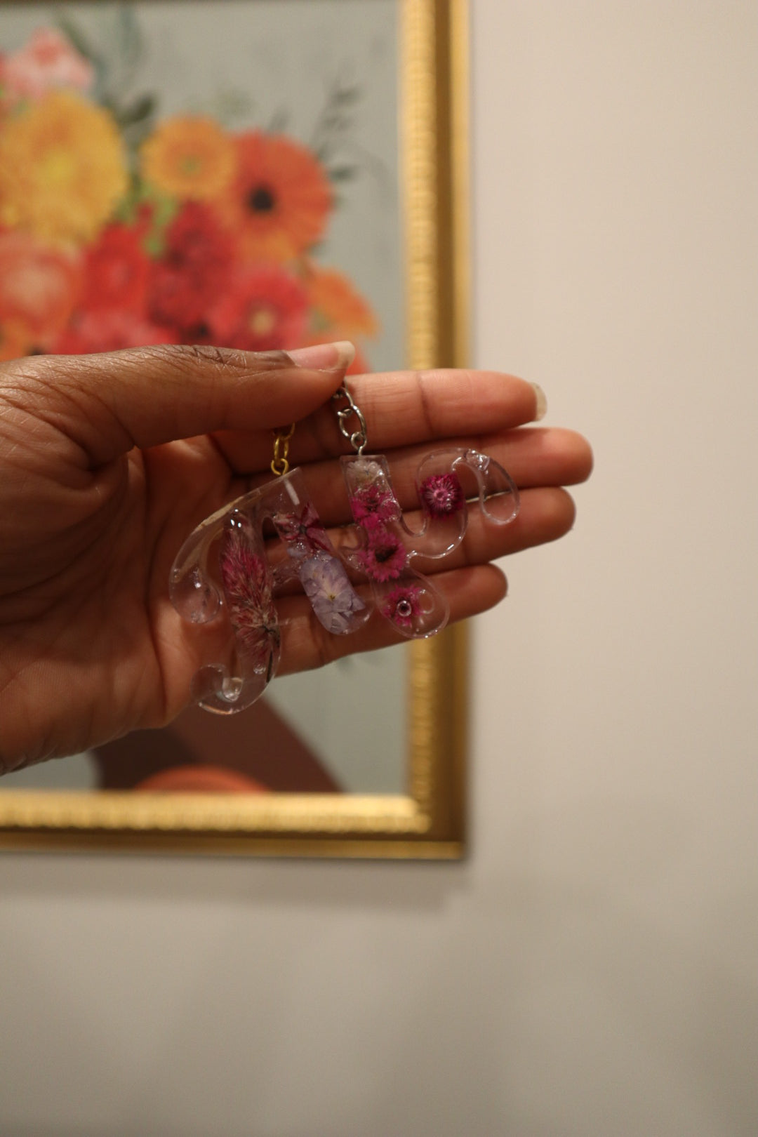 Floral Resin Keychains
