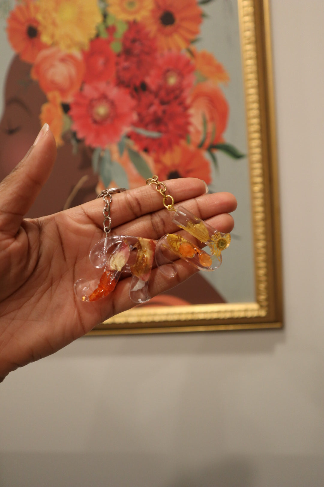Floral Resin Keychains